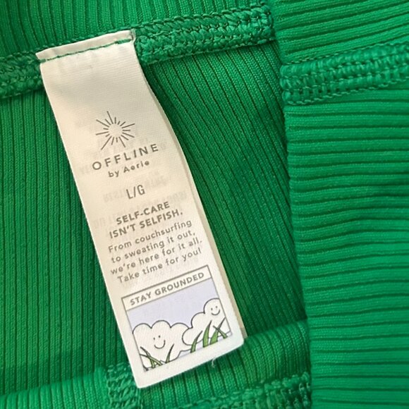 VGUC Aerie Offline Ribbed Flare Pants size Large - Picture 2 of 4